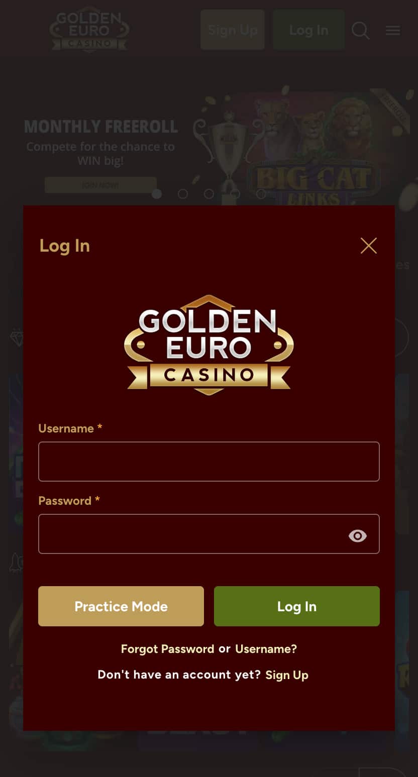 Golden euro casino login